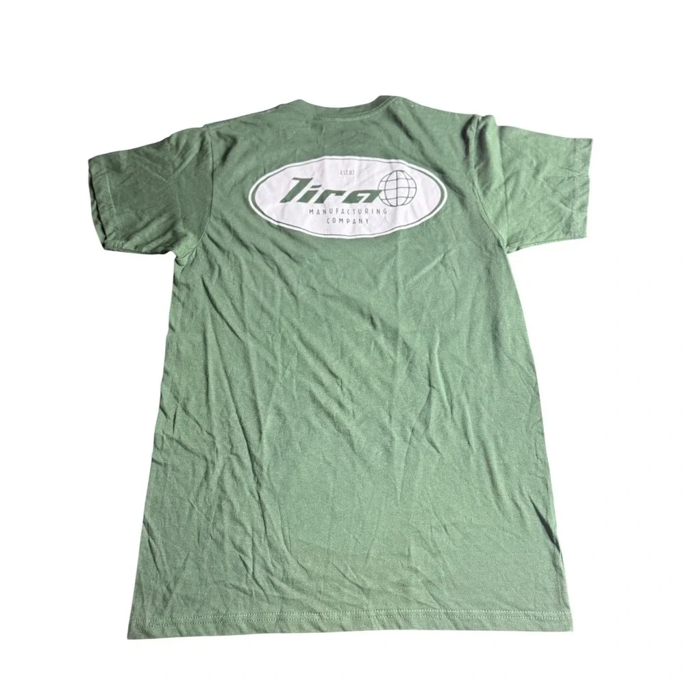 Kira Lira Manufacturing Company Graphic T-Shirt Green Mens Small Streetwear Tee